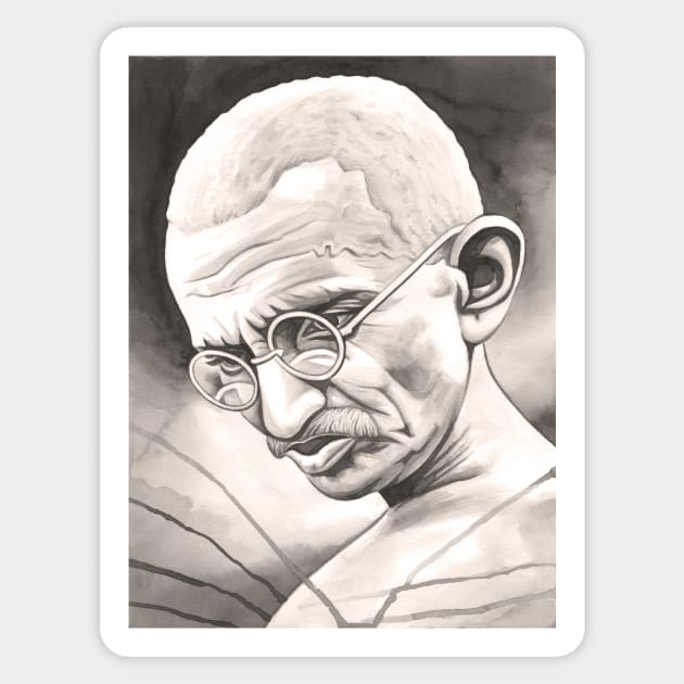 Mohandas Karamchand Gandhi Sticker by benheineart